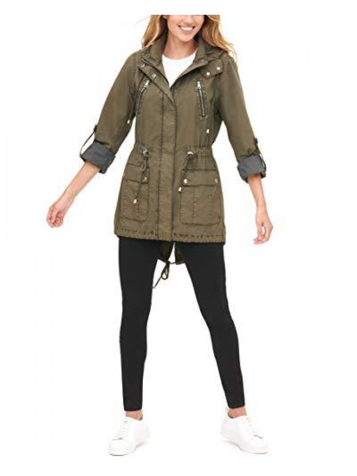 Women's Cotton Hooded Anorak Jacket (Standard & Plus Sizes) 