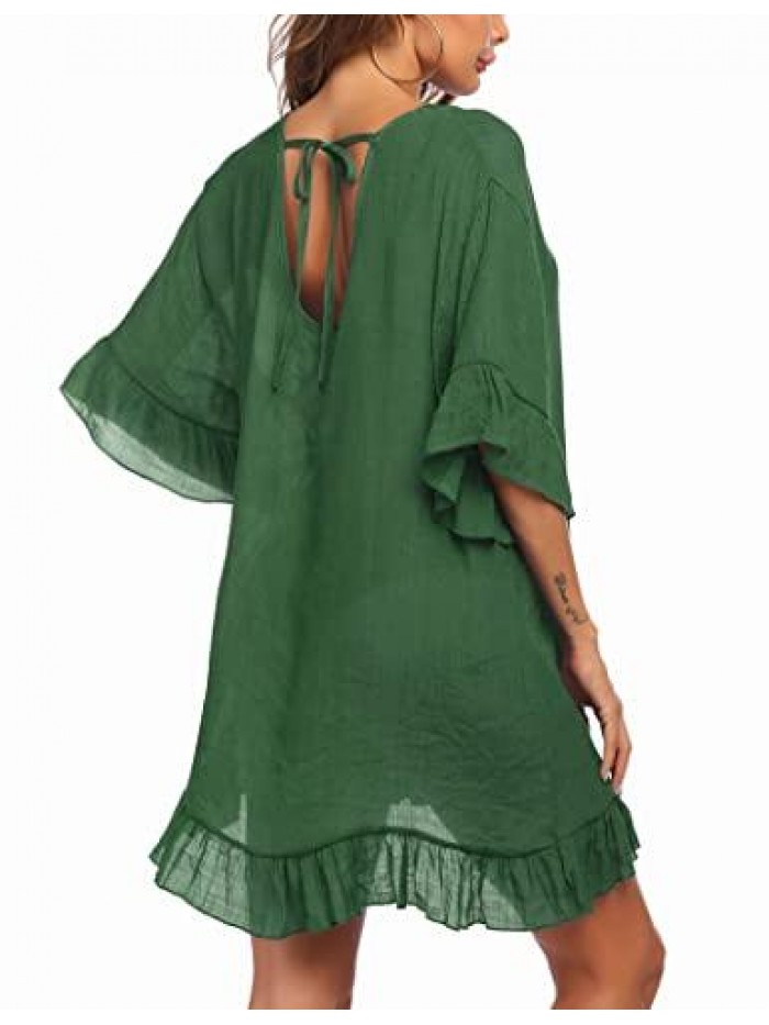 Swimsuit Cover Ups for Women, Bathing Suit Coverups Beach Cover Dresses Resort Wear S-XXL 