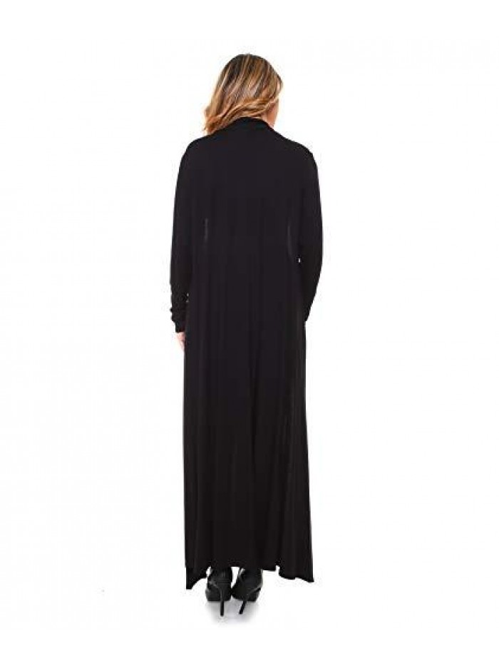 Liev Women's Maxi Cardigan – Casual Long Flowy Open Front Floor Length Drape Lightweight Duster Sweater Made in USA 