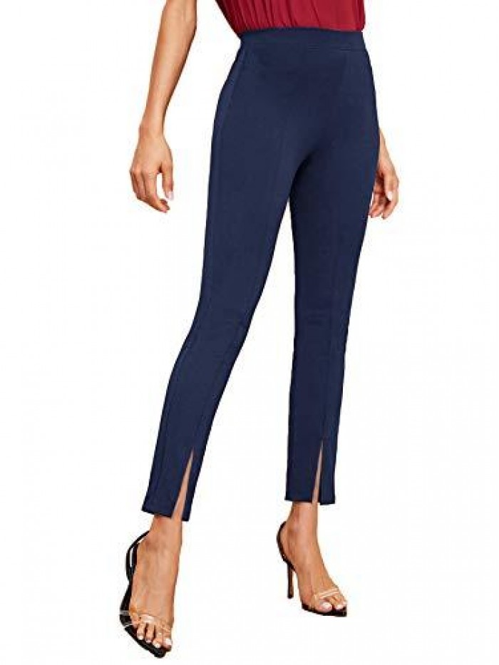 Women's Elegant Elastic Waist Skinny High Waist Pants 