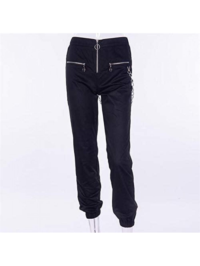 Harajuku High Waist Trousers Sexy Hollow Black Pants Hip Hop Street Pants Trendy Jogger for Women 