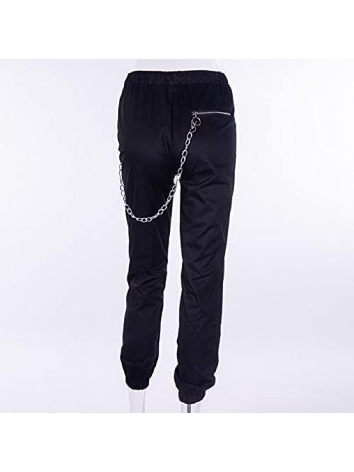 Harajuku High Waist Trousers Sexy Hollow Black Pants Hip Hop Street Pants Trendy Jogger for Women 