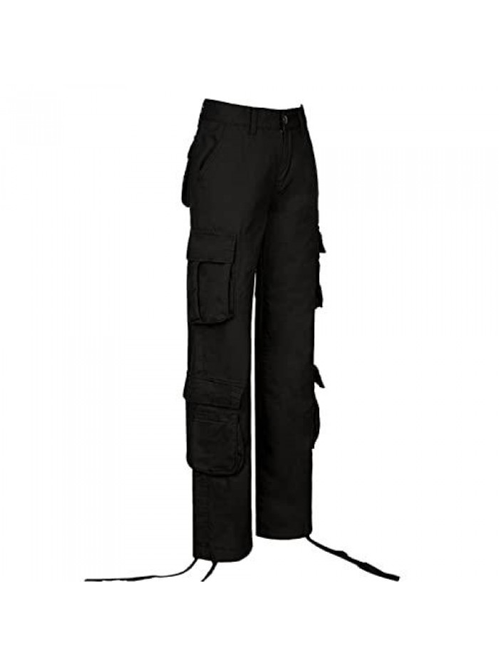 Baggy Cargo Pants High Waist Wide Straight Leg Punk Grunge Hip Hop Cargo Jeans Aesthetic  