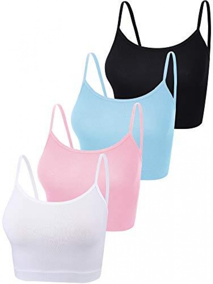 Pieces Basic Crop Tank Tops Sleeveless Racer Back Crop Sport Cotton Top for Women 