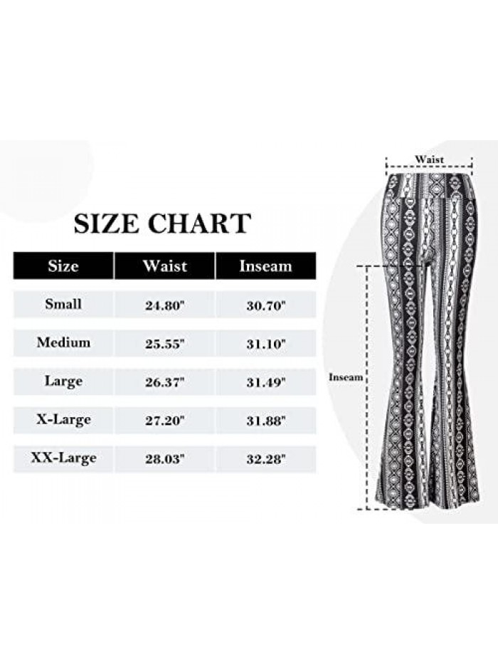 Boho Lightweight Stretchy Palazzo Pants/High Waist Long Palazzo Bell Bottom Flare Pants(S-2XL) 