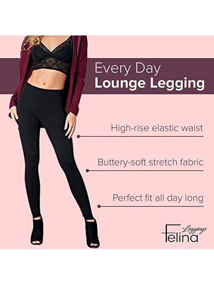 Velvety Super Soft Lightweight Leggings - for Women - Yoga Pants, Workout Clothes 