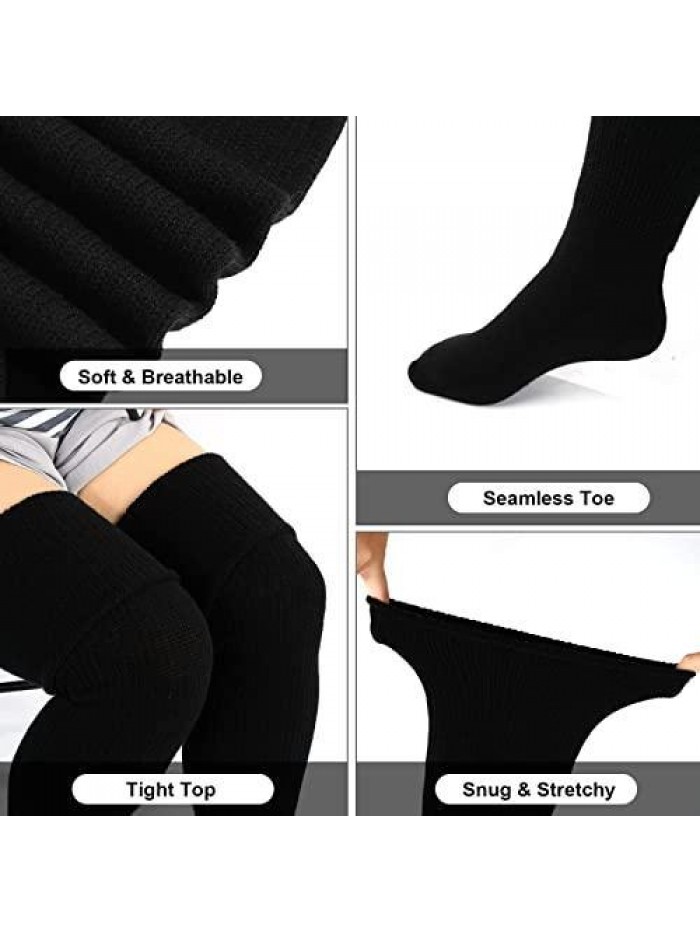 Size Thigh High Socks for Thick Thighs Women- Widened Extra Long Thick Knit 