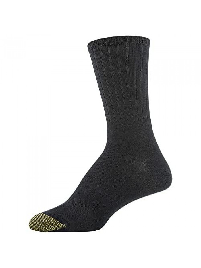 Toe Women's Casual Ribbed Crew Socks, 6-Pairs 