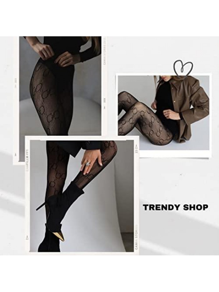 GG Tights Black Fishnet Tights For Women 