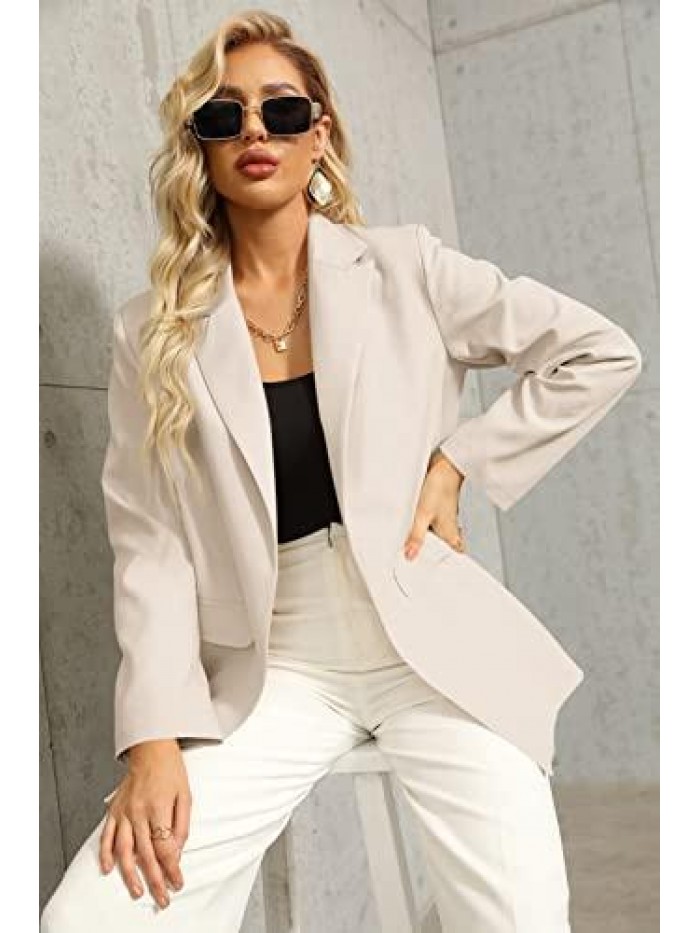 Work Casual Oversized Blazers Long Sleeve Open Front Office Business Jackets 