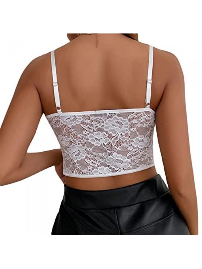 Sexy Corset Crop Top Y2k Bustier Backless Tank Top Lace Up Strap Cami Vest E-Girl Solid Color Streetwear 