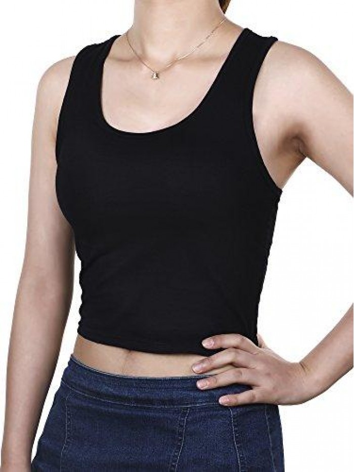 Pieces Women Basic Sleeveless Racerback Crop Tank Top Short Sports Crop Top 