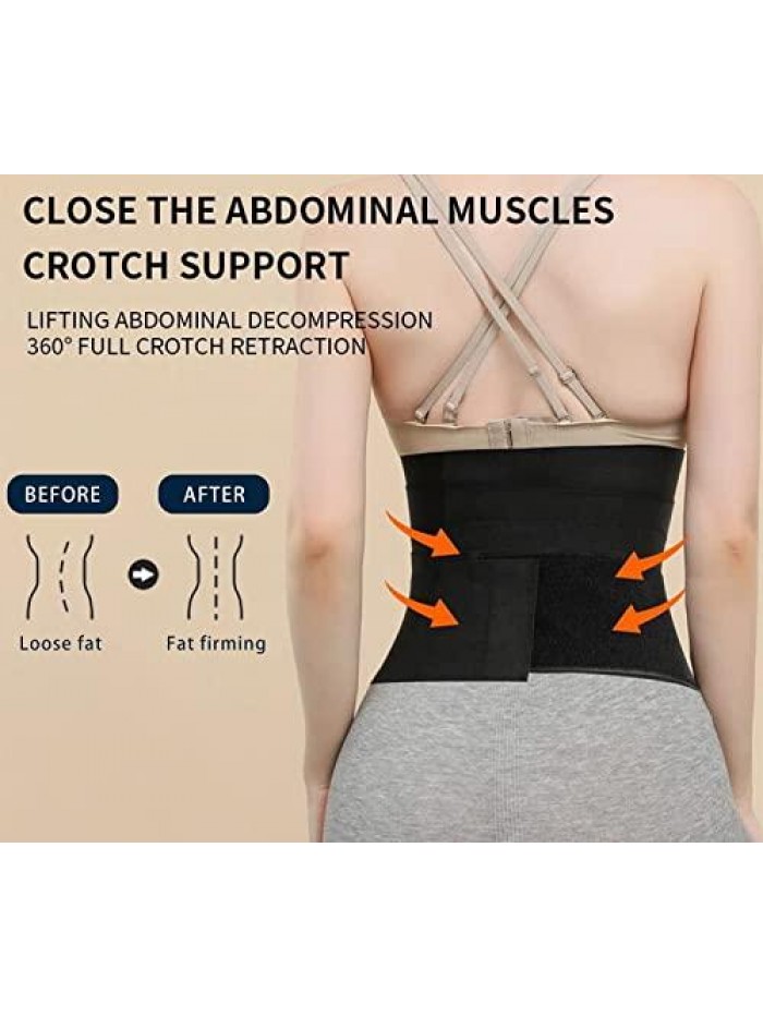 Waist Wrap for Women Invisible Waist Trainer Wrap for Stomach Adjustable Waist Trimmer Belt Postpartum Recovery Long 