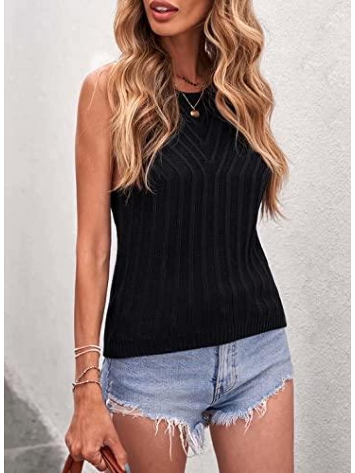 Womens Fashion Casual Tanks Summer Sexy V Neck Sleeveless Shirts Color Block Blouses Loose Cute Camis Tops 