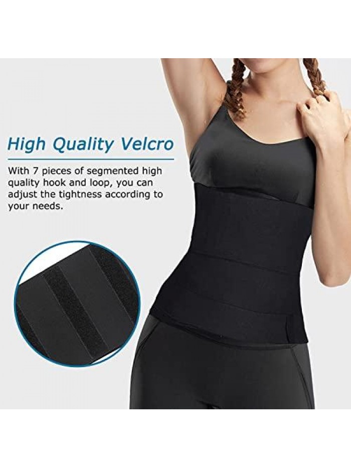 Waist Trainer for Women Snatch Me Bandage Up Waist Trimmer Compression Wrap for Stomach Waist Band Cincher for Tummy Control Gift Corsets Hourglass Body Shaper Underwear Gym Accessories Black 