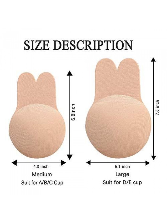 Pairs Sticky Bra Adhesive Invisible Bra, Backless Strapless Reusable Push Up Lift Nipple Covers for Women 