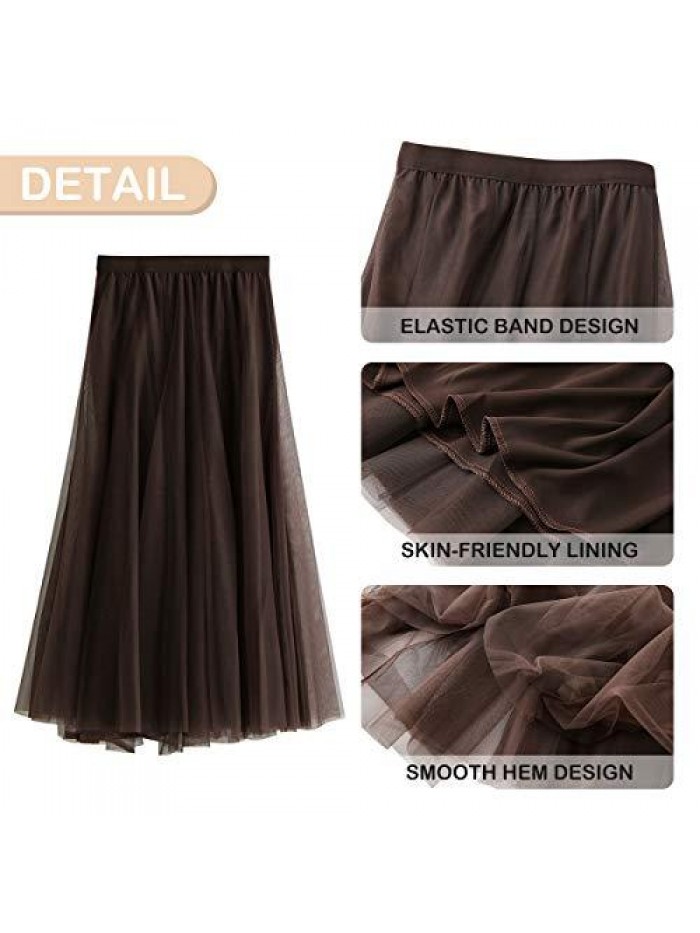 Cherry Women's Skirts Tulle Princess Skirt Evening Prom Wedding Dovetail Skirts Layered 