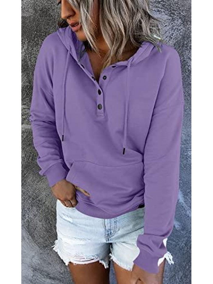 Hoodie Sweatshirts Casual Basic Fall Pullover Long Sleeve Shirts With Pockets S-3XL 