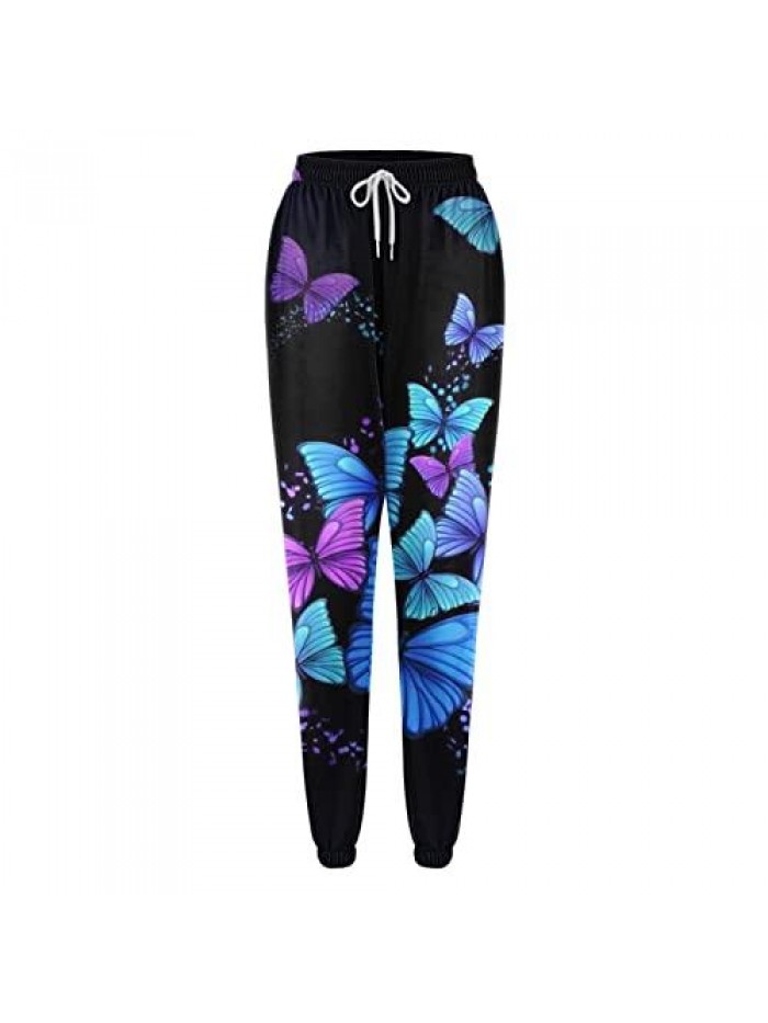 Women's Loose Sweatpants Loose Fit Drawstring Jogger Sweat Pants Workout Running Lounge Trousers 