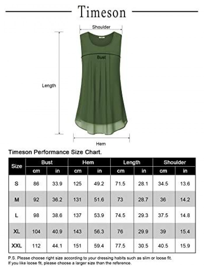 Women's Sleeveless Chiffon Tank Top Double Layers Casual Blouse Tunic 