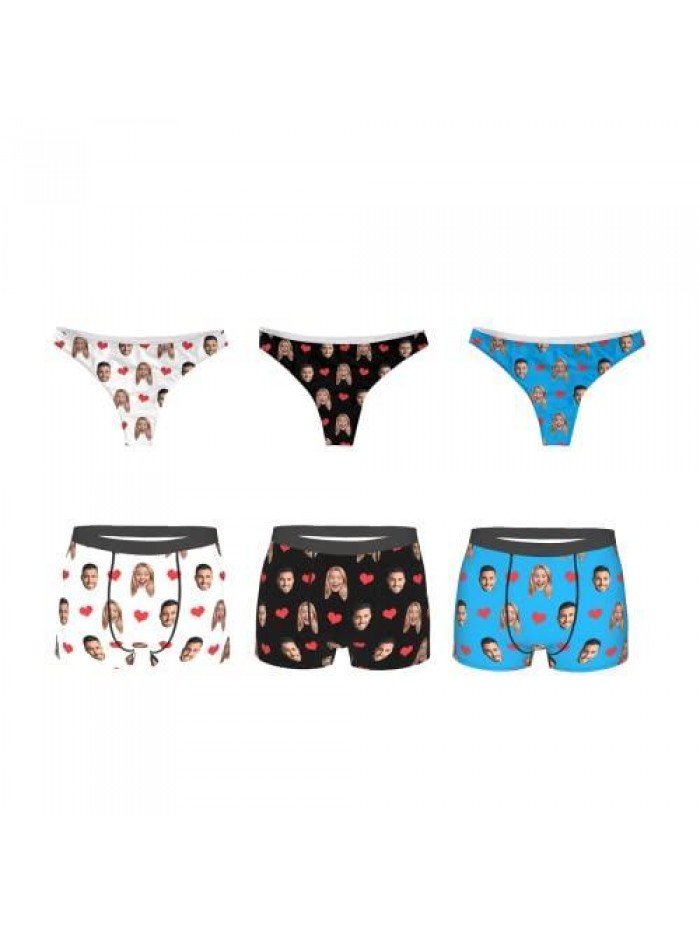 Underwear Personalized Face Boxer Briefs for Men with Photo Funny Underpants for Valentine's Day Christmas Day Gifts 