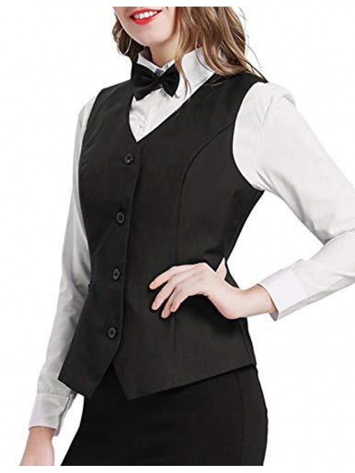 KARIN Womens Waistcoat Vest Vintage Steampunk Dress Jacquard Jacket 