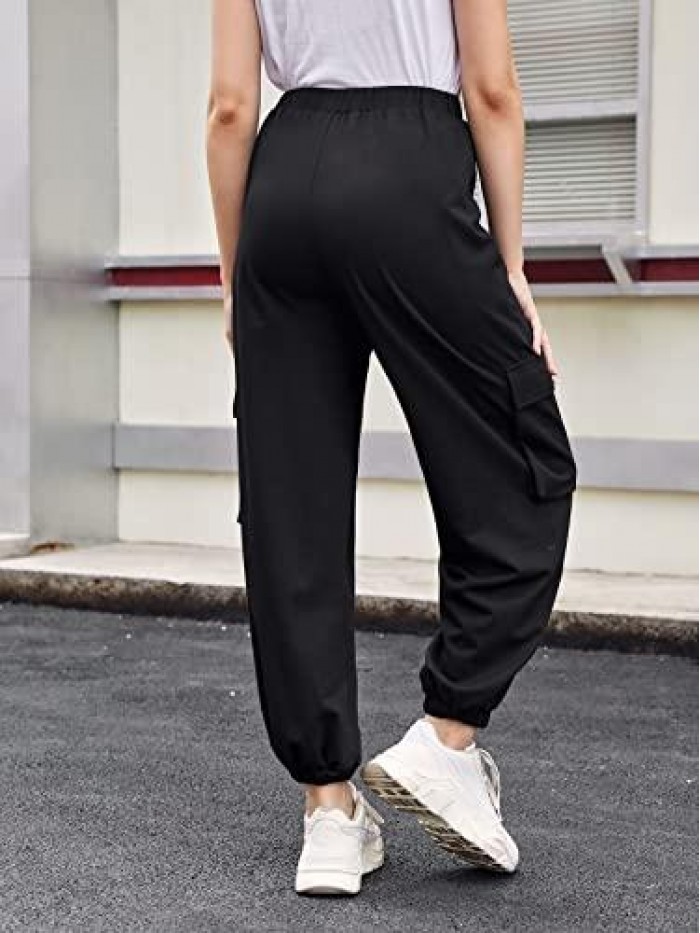 Women's Workout Jogger Pants High Waist Lightweight Hiking Outdoor Cargo Sweatpants 