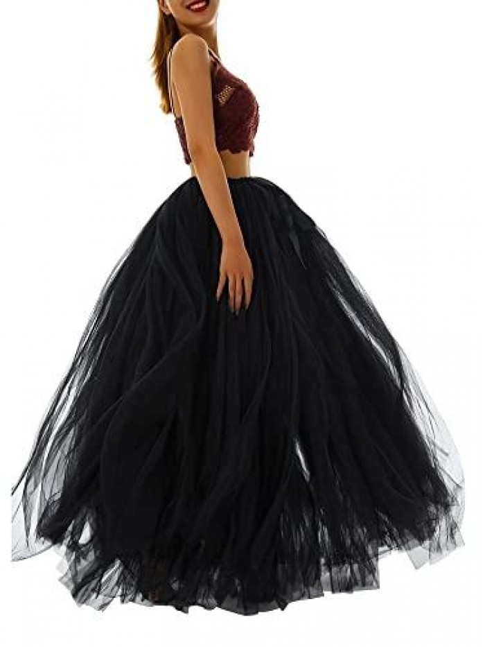 Tulle Tutu Long Skirts Wedding Party Cocktail Prom Mesh Maxi Dress Bandage Detachable Skirt 