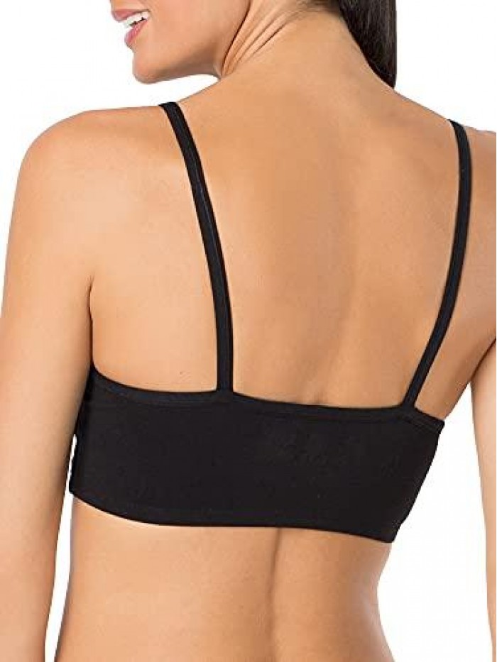 of the Loom Women's Spaghetti Strap Cotton Pullover Sports Bra 