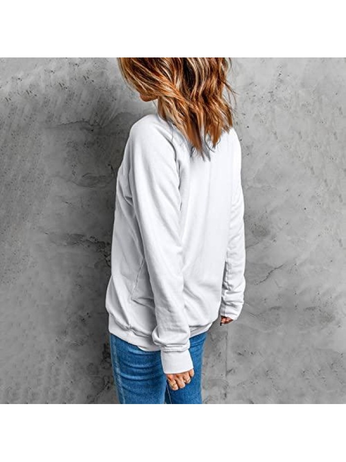 Valentine's Day Sweatshirt, Womens Fashion Casual Long Sleeve Round Neck Sweatshirt Loose Pullover Tops 