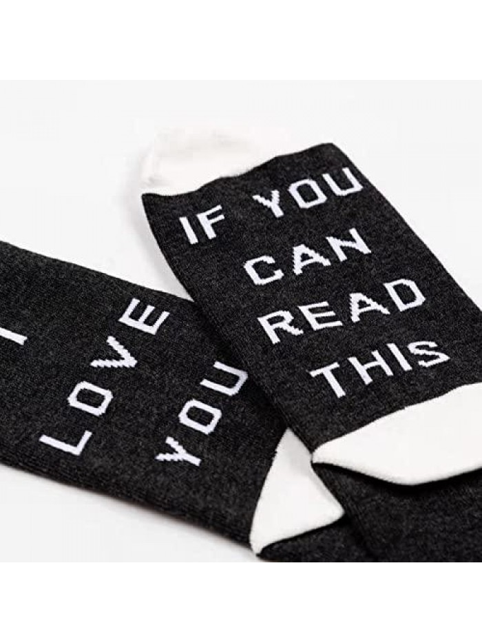 Valentine's Day Socks Letter Printed Socks Valentine Couple Socks Funny Hearts Pattern Socks for Women Men…… 