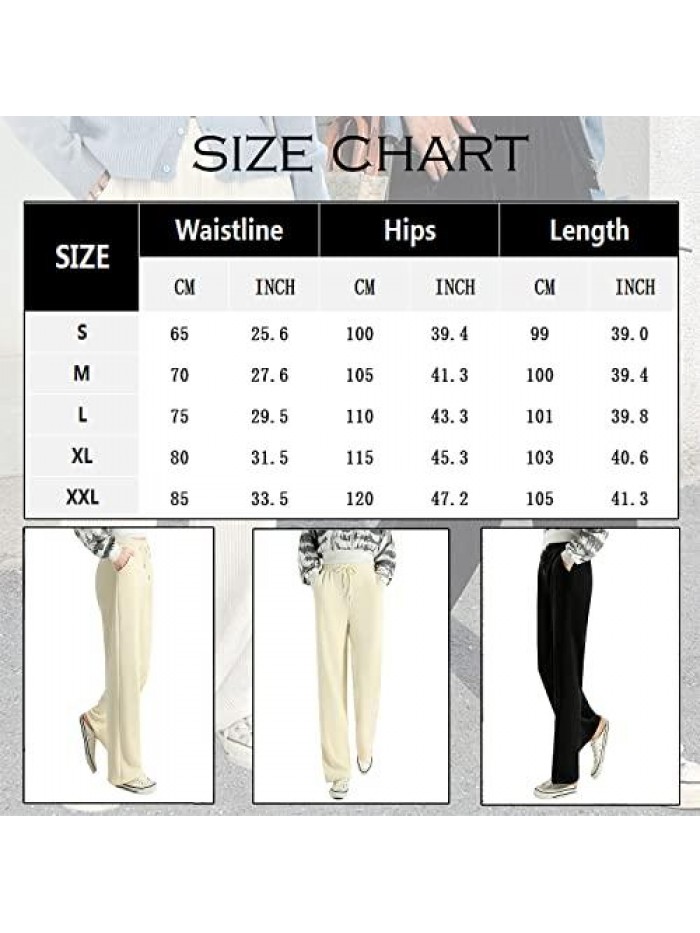 Womens Warm Fleece Lined Corduroy Pants, Winter High Waist Straight Wide Leg Pant Thick Cashmere Casual Trousers 