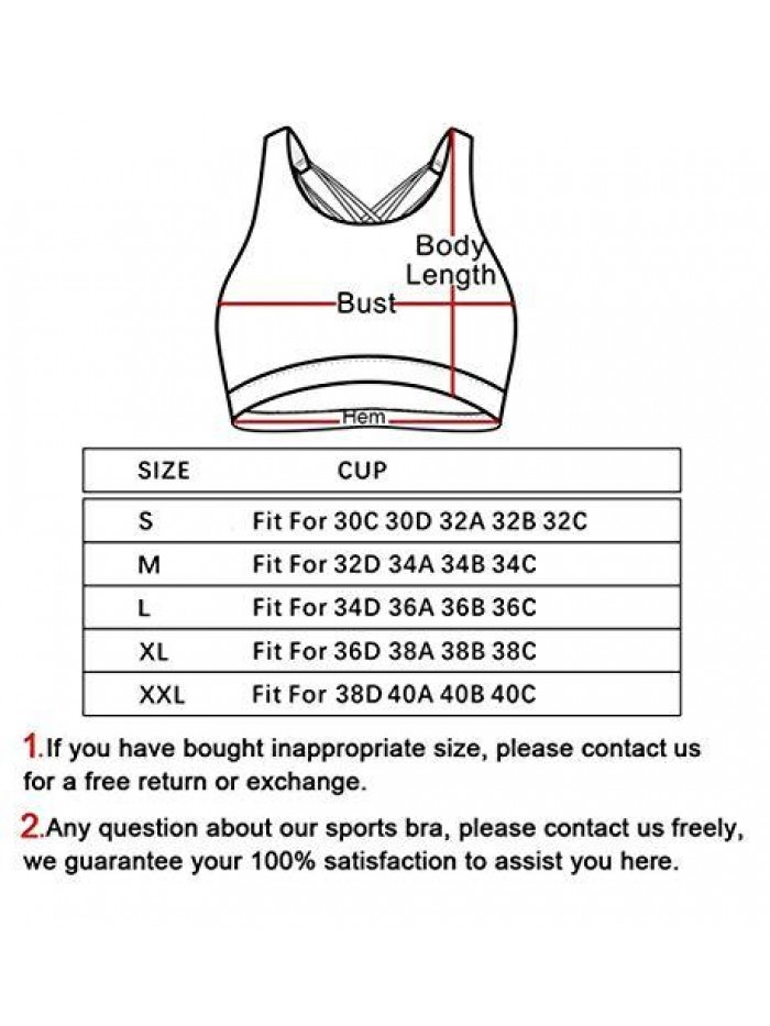 Sports Bras for Women Cross Back Padded Sports Bra Medium Support Workout Running Yoga Bra 