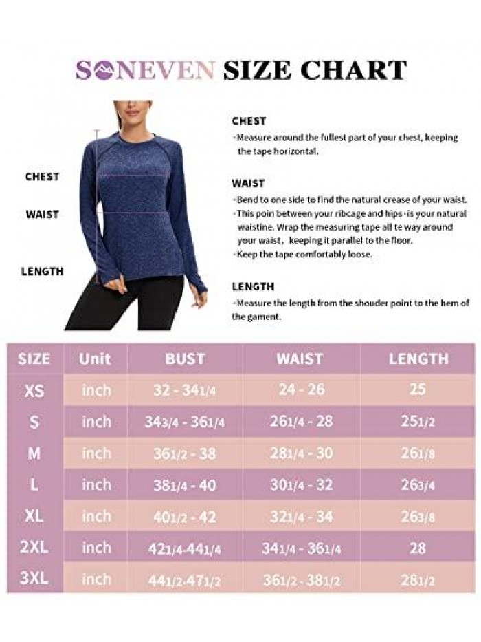 Women's Thermal Fleece Running Shirts Compression Shirts Quick Dry Workout Pullover Tops with Thumb Holes 