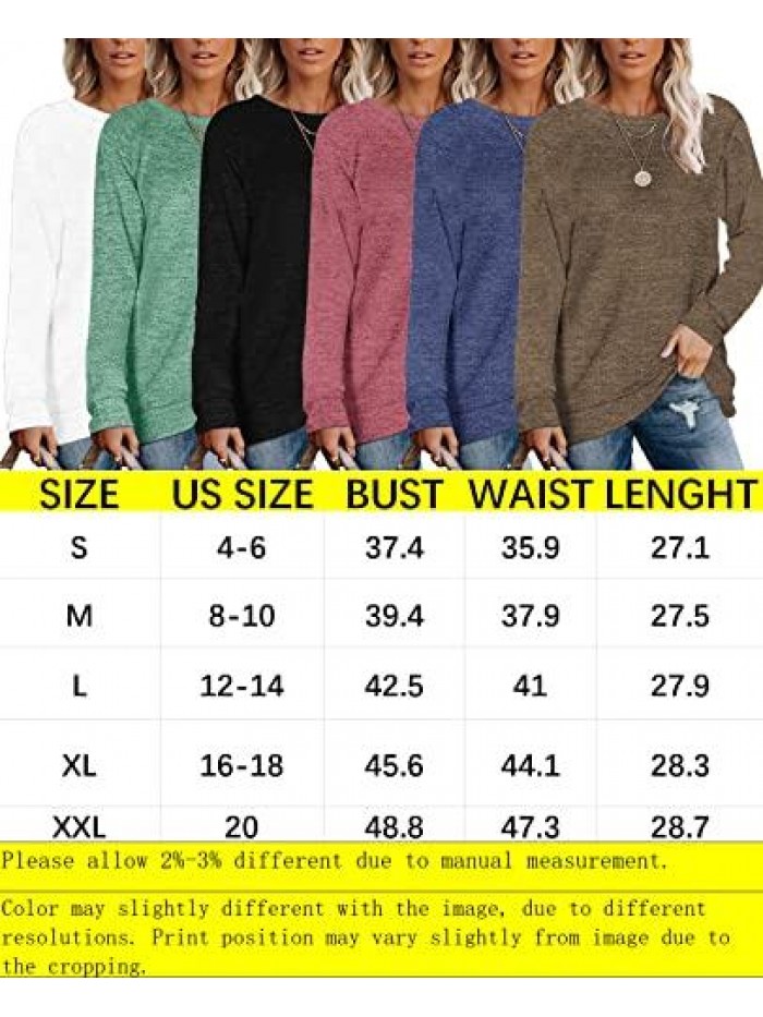 Sweatshirts For Women Long Sleeve Shirts Crewneck Plain Fashion Clothes Casual Sweaters Tops 