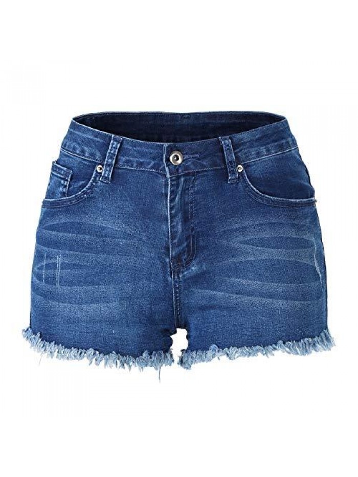 Women's Sexy High Waisted Stretch Mini Denim Shorts Hot Pants Clubwear 