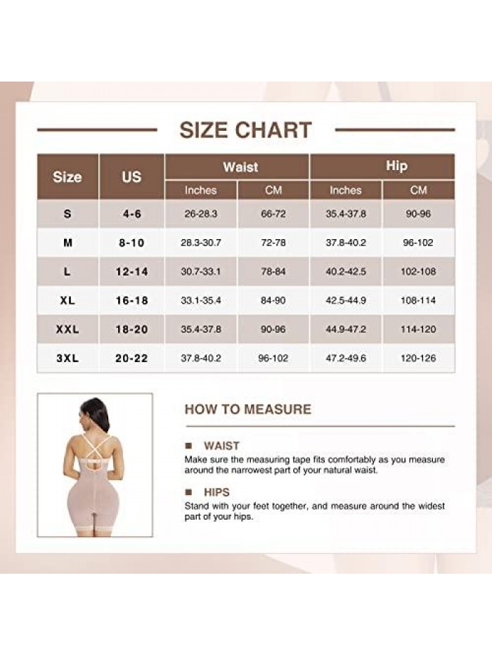 Shapewear for Women Tummy Control Seamless Faja Mesh Built-in Bra Body Shaper with U Plunge 