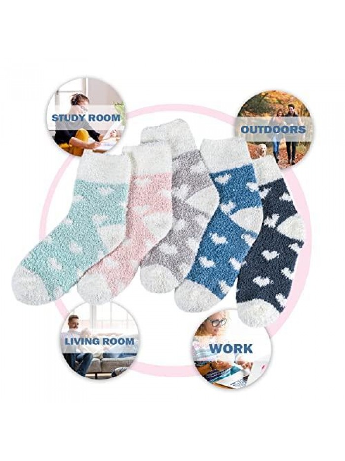 Pairs Fuzzy Socks for Women - Fuzzy Socks, Warm Fluffy Socks, Comfort Cozy Socks, Soft Fuzzy Socks, Thick Women Super Warm Fluffy Socks for Women 