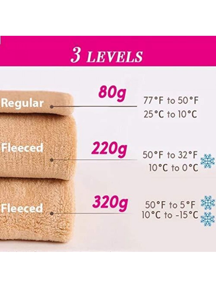 Women Fleece Lined Tights Fake Translucent Thermal Leggings Winter Sheer Warm Pantyhose Footless Tights 