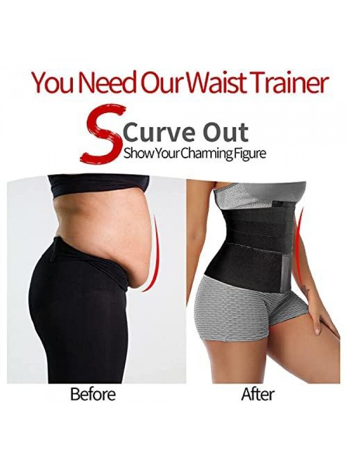 Waist Wrap for Women Invisible Waist Trainer Wrap for Stomach Adjustable Waist Trimmer Belt Postpartum Recovery Long 