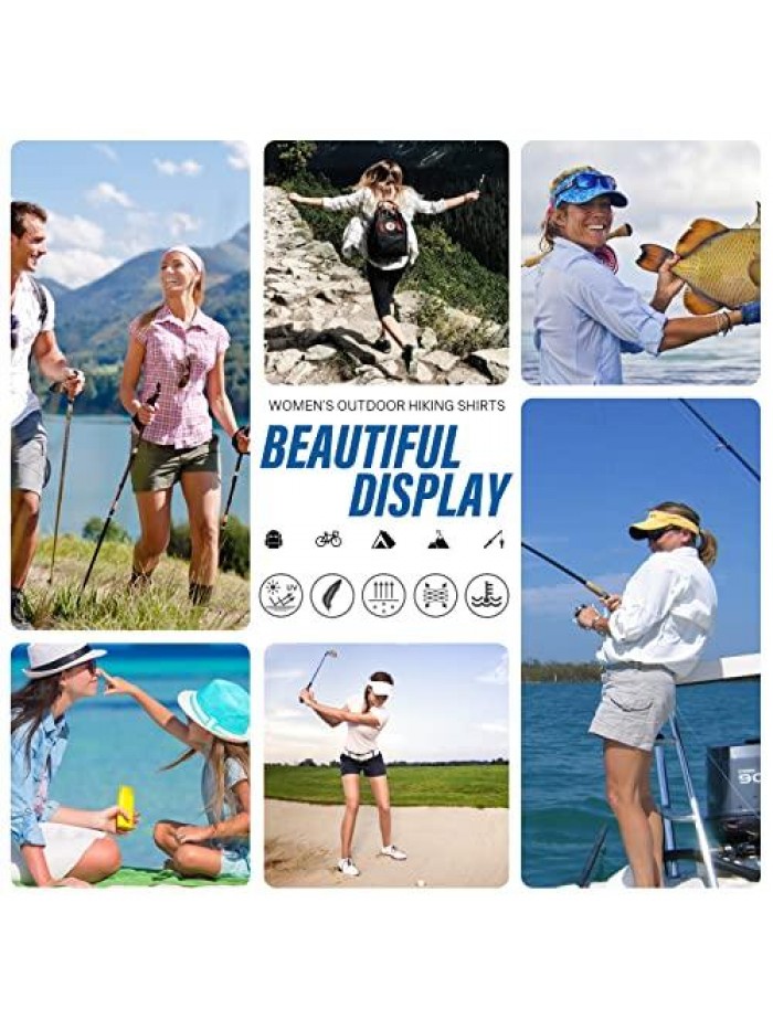 Quick Dry Sun UV Protection Convertible Long Sleeve Safari Shirts for Hiking Camping Fishing Sailing 