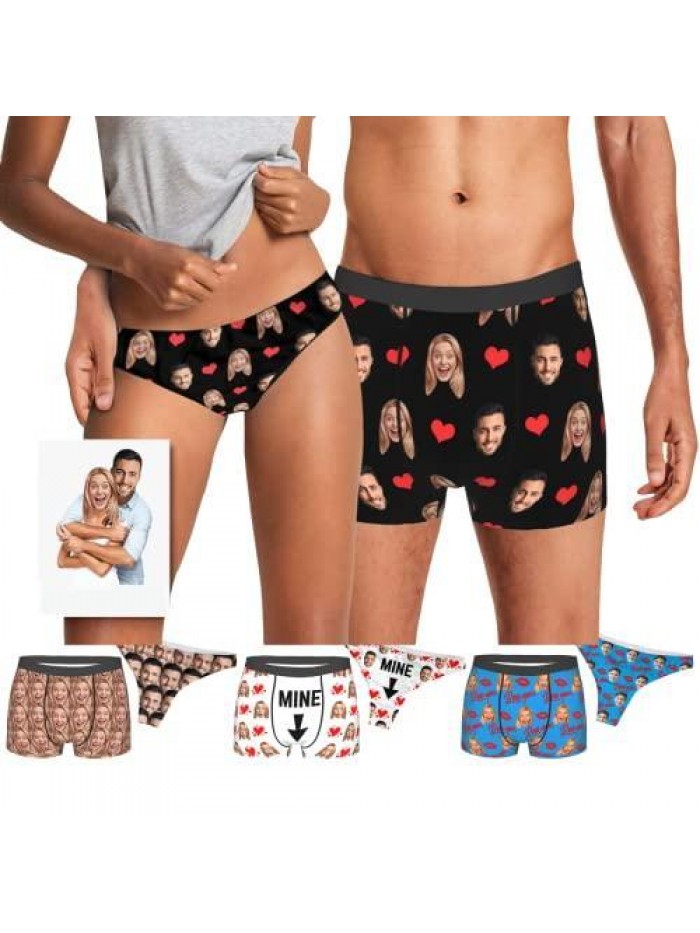 Underwear Personalized Face Boxer Briefs for Men with Photo Funny Underpants for Valentine's Day Christmas Day Gifts 