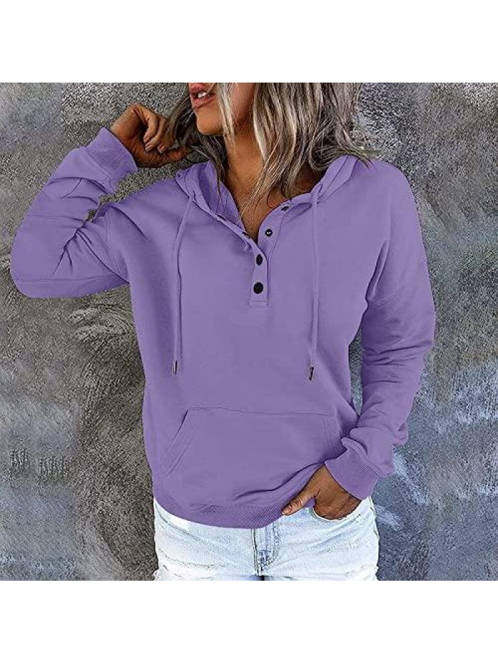 Hoodie Sweatshirts Casual Basic Fall Pullover Long Sleeve Shirts With Pockets S-3XL 