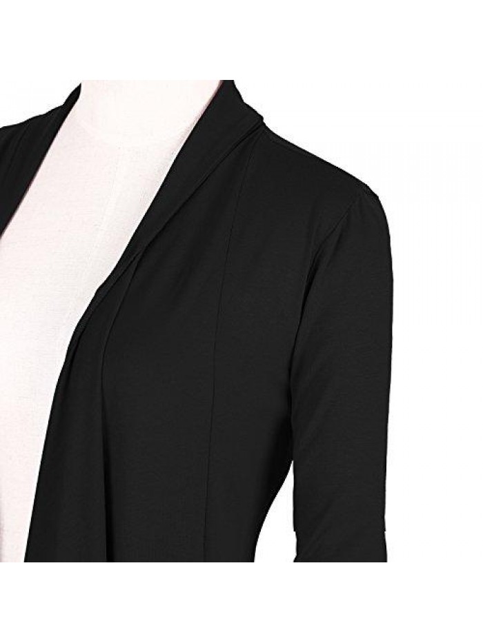 CoCo Women's Drape Front Open Cardigan Long Sleeve Irregular Hem 