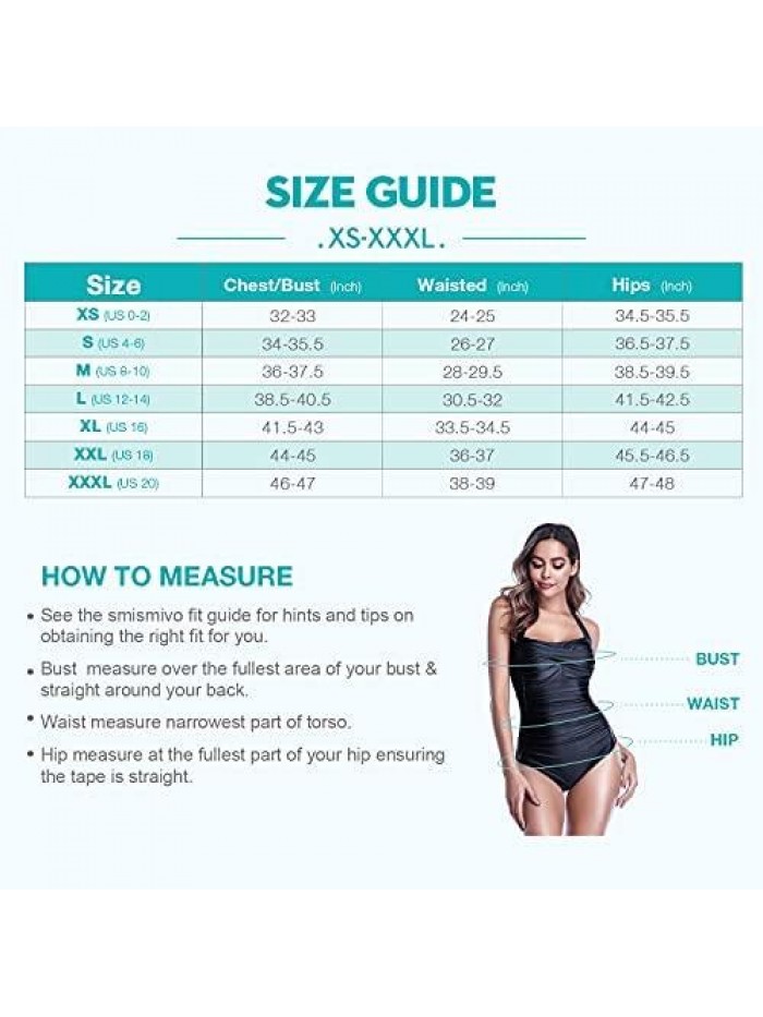 Women's High Neck One Piece Swimsuit Ruffle Slimming Retro Swimwear Ruched Vintage Modest Bathing Suit 