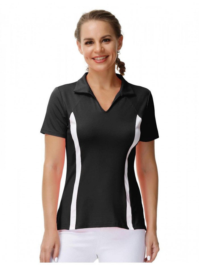 SMITH Women's Sports Polo Shirts Short Sleeve Dry Fit Moisture Wicking Golf Polo Shirt S-2XL 