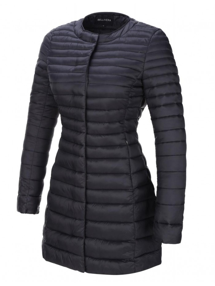 Bellivera Women's Quilted Lightweight Puffer Jacket, Winter Coats for Women Fashion, Long Padded Bubble Coat