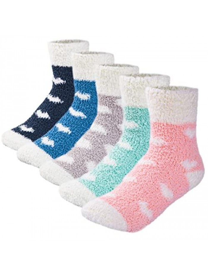 Pairs Fuzzy Socks for Women - Fuzzy Socks, Warm Fluffy Socks, Comfort Cozy Socks, Soft Fuzzy Socks, Thick Women Super Warm Fluffy Socks for Women 