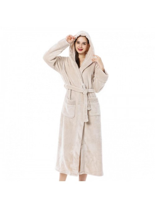 Bathrobe for Women Soft Warm Fleece Robe Comfort H...