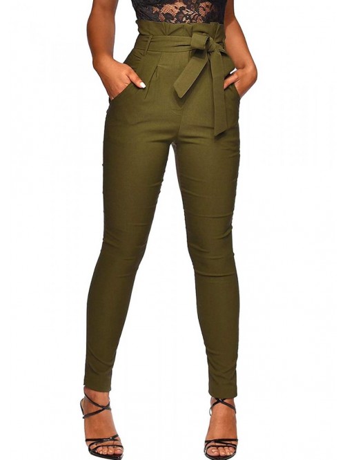 Women's All Occasions Paper Bag Waist Pants Trouse...